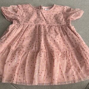 GAP Pink Toddler Dress with Gold Stars